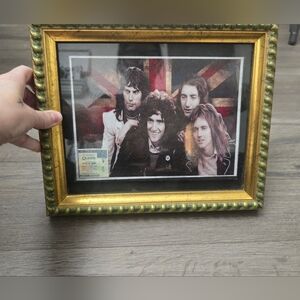 Queen Framed Print With CONCERT TICKET July 11 1986 Wembley Stadium
